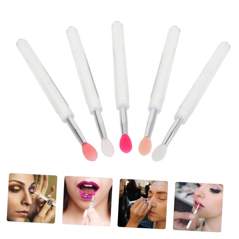 MERRYHAPY Reusable Eyeshadow Lip Brush Set Precision Lipstick Applicator for
