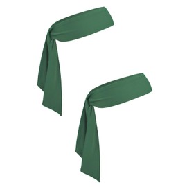 Tie Sweatband Headband, Green Sports Head Ties for Men, Women, Kids, Ninja, Karate, Tennis Band Bandana, Athletic Hairband for Basketball, Softball, Running, Workout, Yoga, Volleyball (Green)