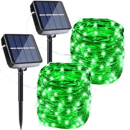 Joomer Solar String Lights Outdoor, 2Pack Total 100FT 300LED 8 Modes Solar Fairy Lights,Waterproof Lights for Tree, Patio, Garden, Outdoors Decoration (Green)