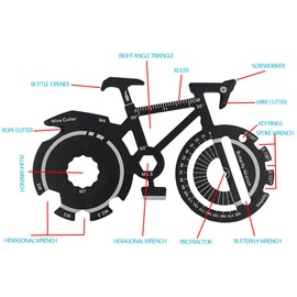 20 in 1 Bicycle Shape Multitool, Every Day Carry Pocket Tool, Multi-Functional Keychain Tool, Outdoor Portable Multitool, Multitool Card, Unique Gifts For Kids And Bike Lovers
