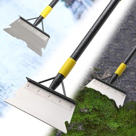 74" Garden Flat Shovel, Multifunctional Cleaning Shovel, Heavy Duty Manual Weeder Metal Floor Scraper Garden Tool for Lawn Digging, Weeding, Scraping, Ice Remove, Edging