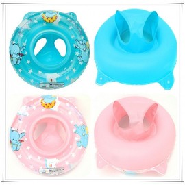 Thick Double Handle Elephant Baby Swimming Seat Ring Float for Infants Free Size / Mixed Color Head Elephant 10ea