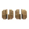 4Pcs Antique Brass Visible Hinges, 2" Furniture Cabinet Drawer Double