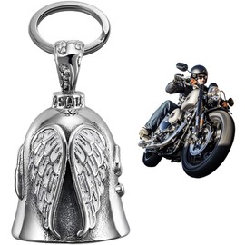 EIYVPRA Guardian Bell Motorcycle Bell, Bicycle Bell, Protective Bell, Angel Riding Bell, Stainless Steel Motorcycle Bell Keyring, Motorcycle Bell Keyring for Blessing the Peace, Lucky Charm
