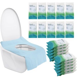 Tebery 100 Pack Toilet Seat Covers Disposable, Individually Wrapped Travel Toilet Cover, Extra Large Potty Seat Liners Portable, Waterproof Potty Training Shield for Public Restroom, Trip, Outdoors