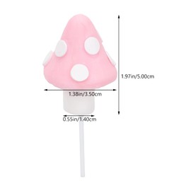 LOGOFUN 10 piezas de decoración de hongos para magdalenas, mini hongos, decoración para tartas de jardín de hadas, accesorios (rosa)