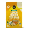FGO Organic Lemon Ginger Tea, 100 Count, Eco-Conscious Tea Bags,