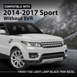 G-PLUS Pair Front Fog Light Lamp Trim Bezel Black Compatible with Land Rover Range Rover Sport Without SVR 2014-2017
