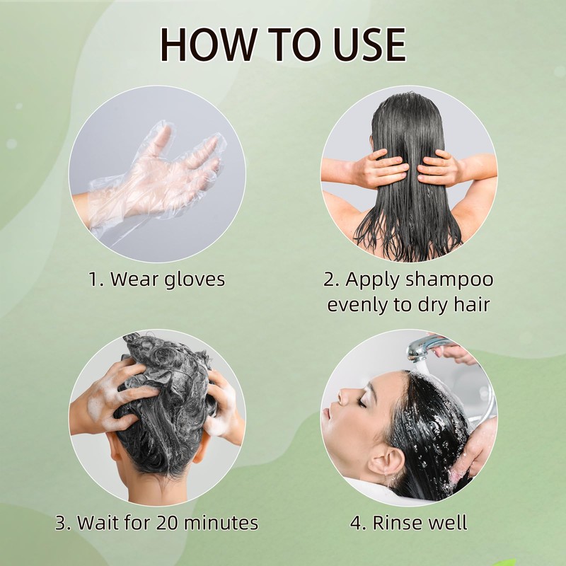 Black Hair Dye Shampoo, Semi-Permanent Hair Color Shampoo for Women