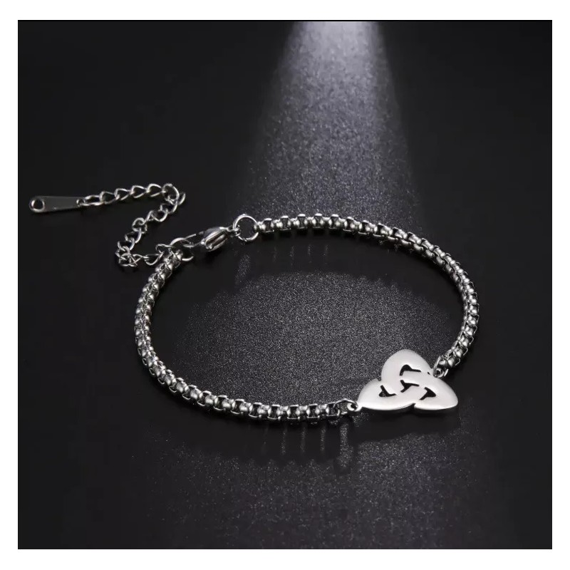 COLIBRI ALEGRE Pulsera Nudo De Bruja Triqueta Plateada