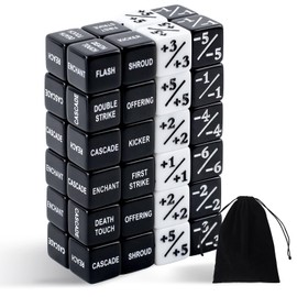 48 Pieces MTG Dice Counters,Abilities Keywords Counter Dice,MTG Life Counter 1/+1,Creature Stats Buff Tokens Dice,MTG Dice Set for MTG, TCG, Card Games Accessories