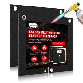 kaidun Welding Blanket Fireproof, 2 Pieces of 12'' x 12'' Opening Shape Heat Shield Mat for Plumbing Brazing Soldering Copper Pipe, Fire Flame Resistant Cloth Rag, Solder Plumbers HVAC Torch Protector