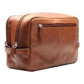 Esquire Dallas Leather Toiletry Bag 27 cm, brown
