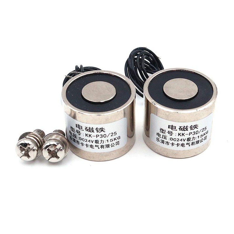 Namvo2pcs KK-P30/25 8KG Suction Electromagnet Solenoid DC 24V Lifting Holding