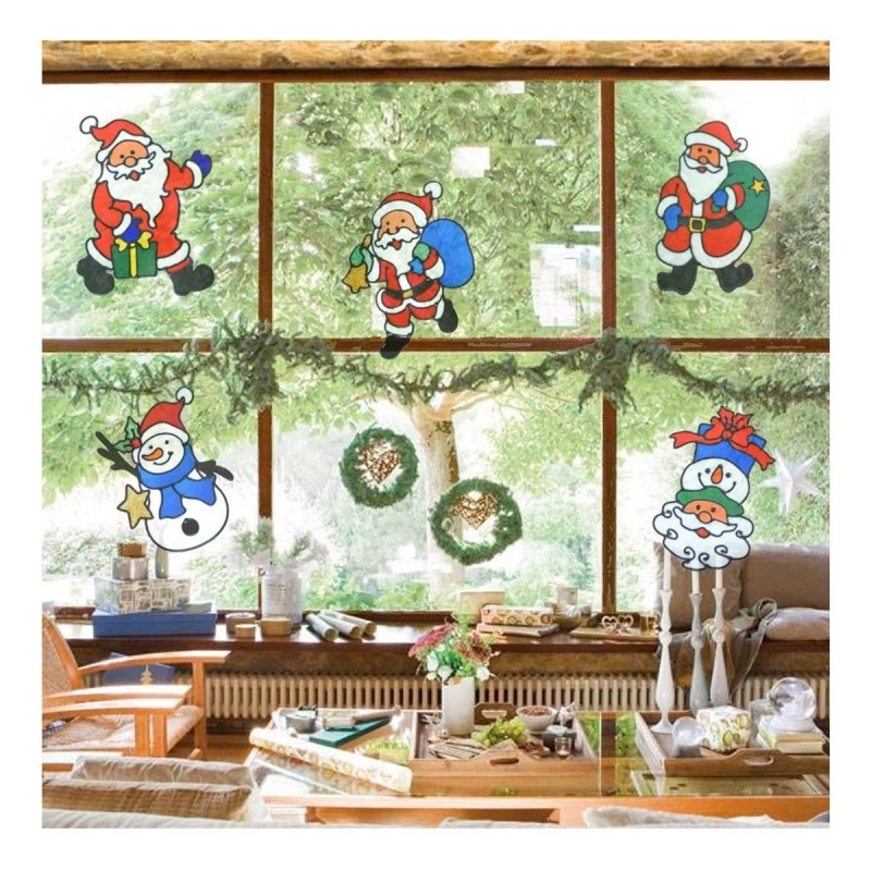 Jands Pegatinas De Gel Navideñas 19 Cm Adornos Navideños 2pz