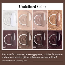 AZUREBEAUTY AZUREBEAUTY 30Pcs Dip Powder Nail Kit Starter, 8 Colors Nude Brown Glitter Purple Nude with Nail Sticks, Nail Art Liquid Set with Matte/Base/Top Coat Activator for French Manicure Salon