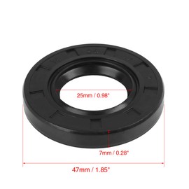 X AUTOHAUX TC Shaft Seal Ring Rubber Double Lip 25 mm x 47 mm x 7 mm for Motorcycle Crankshafts and Hydraulic Pumps