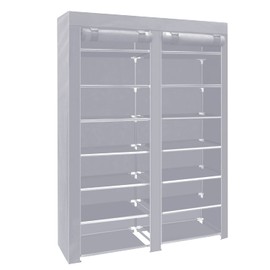 ERONE Shoe Rack Storage Organizer, 28 Pairs Portable Double Row with Nonwoven Fabric Cover Shoe Rack Cabinet for Closet