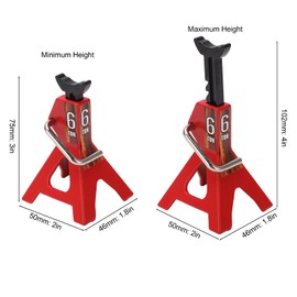 Simulation Jack Stand 75mm~102mm Adjustable Height RC Jack Stand Climbing Car Simulation Decorative Accessory Mini Lifting Jack for SCX10 D90 1/10 RC Car(Red)