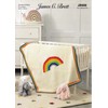 James Brett Double Knit Pattern Kids Baby Rainbow Design Blanket