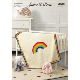 James Brett Double Knit Pattern Kids Baby Rainbow Design Blanket JB906