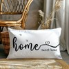 Home Sweet Home Decorative Throw Pillow Cover, White with Black