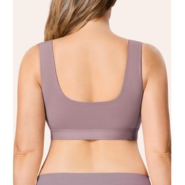 BRABIC Front Closure Bras for Women Post Surgery Compression Mastectomy Surgical Support Wireless Full Coverage Bra (US, Alpha, Medium, Regular, Regular, Purple)