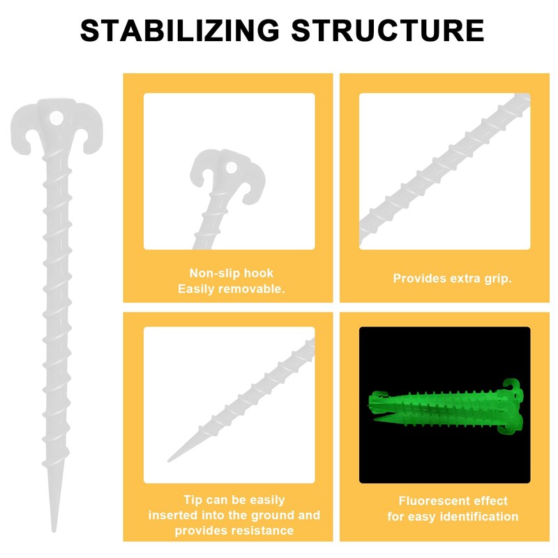 QIANCSJ Pack of 10 Tent Pegs, Tent Pegs, Camping Screws,