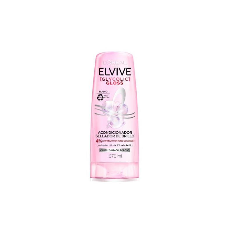 L'Oréal Paris Elvive Acondicionador Glycolic Gloss, con Ácido Glicólico, 370