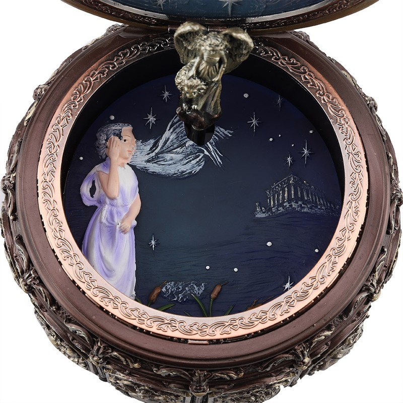 Vintage Music Box with 12 Constellations Rotating Goddess Twinkling LED