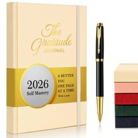 Diario de Gratitud,Libreta con Bolígrafo,gratitude journal,Regalo para Más Felicidad,Optimismo,Afirmación y Reflexión,Planificación de Vida sin Fecha 