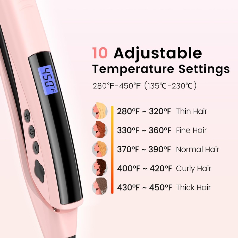 Brightup Hair Straightener Ceramic Flat Iron, Rapid 20S Heat Up,