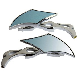 MotorToGo Small Chrome Diamond Rear View Mirrors for  Victory Vegas Vision Kingp