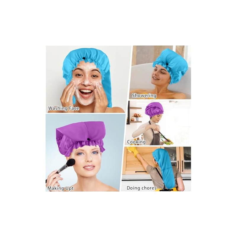 Abeillo 2 gorros de ducha extralargos para mujer, gorros de
