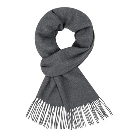 Kiiwah Scarf for Men, Winter Classic Scarves with Tassels, Warm Knitted Long Scarf for Boys Men Autumn Winter, darkgray