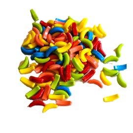 Crazy Banana Shaped Candy - 1 lb of Fresh Delicious Assorted Multi Colored Sweet Crunchy Banana Candy