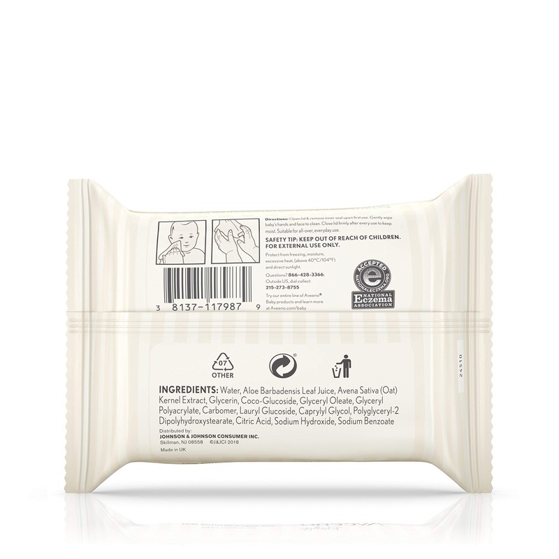 Baby Hand & Face Wipes, 25 Disposable Wipes, Aveeno