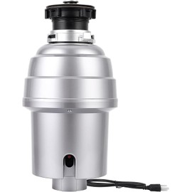 Powerful 3/4HP Stainless Steel Garbage Disposer, Dishwasher-Friendly and Continuous Feeding Waste Disposer, Grinding Material Four-Stage Grinding, Silver