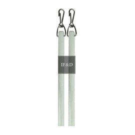 Fabrics and Drapes - 30 inch (2.5 Foot) - 2 Pack - White Fiberglass Drapery Curtain Pull Wands - Style #0228