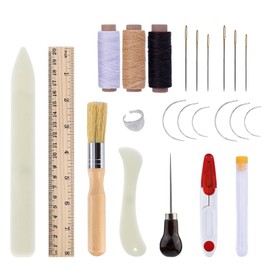 27 Pcs Bookbinding Tools Bookbinding Kits for Beginners Bookbinding Supplies with Paper Awl,Bone Folders,Large-Eye Needles, Waxed Thread,Glue Brush and Ruler for DIY Bookbinding Crafts