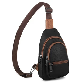 SYTRAH Sling Bag for Women, Crossbody Bags for Women Trendy Fanny Pack Crossbody purse Vegan Leather Sling Backpack Black Brown