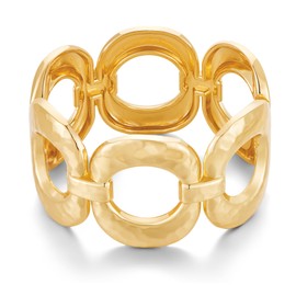 MIJENITI Chunky Gold Bangle Bracelets for Women Thick Wide Ellipse Bracelets Vintage Statement Gold Jewelry Hammered Wrist Arm Cuff Bracelet