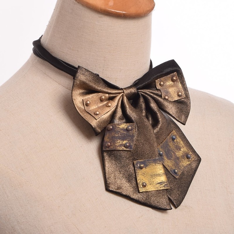 GRACEART Handmade Steampunk Bowtie (Gold)