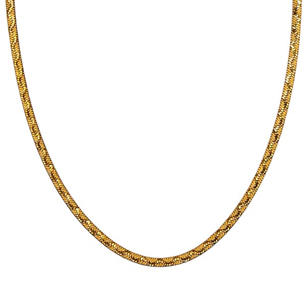 Value Jewellers Serpent Herringbone/Flat Snake Chain - Gold/Silver 4mm Width,