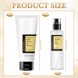 Snail 96 Mucin Power Essence 100 ml + Snail Mucin Cleansing Gel 150 g, Snail Slime Serum Face Skincare Cleanser Gel Skin Care Set Without Alcohol for All Skin Types Men Women