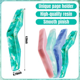 4 Soportes de Página de Libro Soporte de Libro de Dedos para Leer en Cama Soporte Colorido de Pulgar de Página de Libro Soporte de Pesa de Abridor de Libro para Accesorios de Lectura (Color Claro)