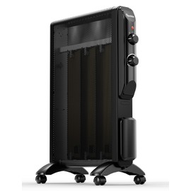 Reekie Electric Space Heater for Indoor Use 1500W, Large Room Heater with Thermostat, 2 Heat Settings, Fast Heating, Quiet, Safety Protection, Portable Mica Heater for Office Home Bedroom 120V Black