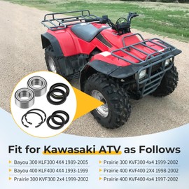 M MATI Front Wheel Bearings & Seals Kit for Kawasaki Prairie 300 400 Bayou 300 400 KLF300 KLF400 KVF300 KVF400 1989-2005 92045-1222