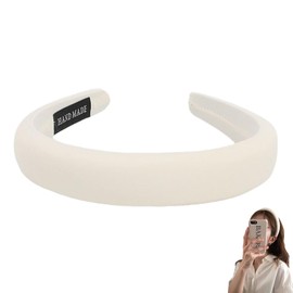 3CM Breiter Haarreif für Damen, Klassisches Weiß Haarband, Vielseitiges Stirnband aus Strapazierfähigem Material, Elegantes Accessoire für Jeden Anlass, Bequem und Leicht