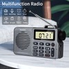 Portable AM/FM Radio, Small Pocket Radio with Bass Speaker, Support